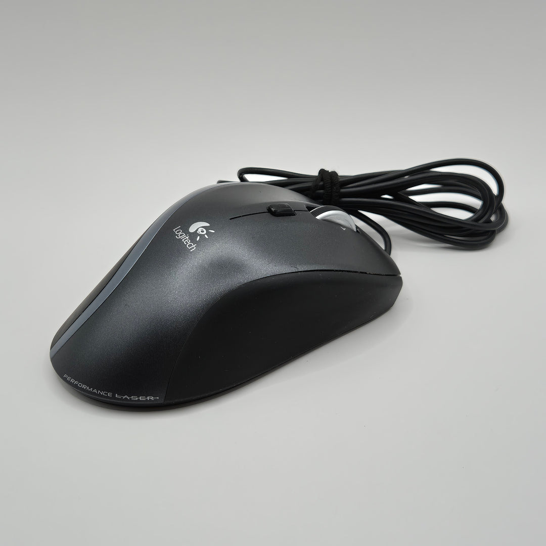 Elegant Logitech lasersmus i svart och grått