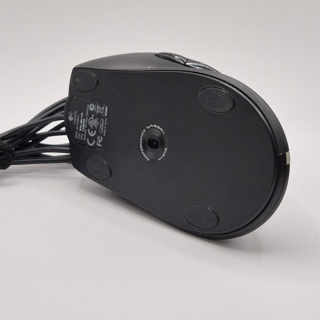 Elegant Logitech lasersmus i svart och grått