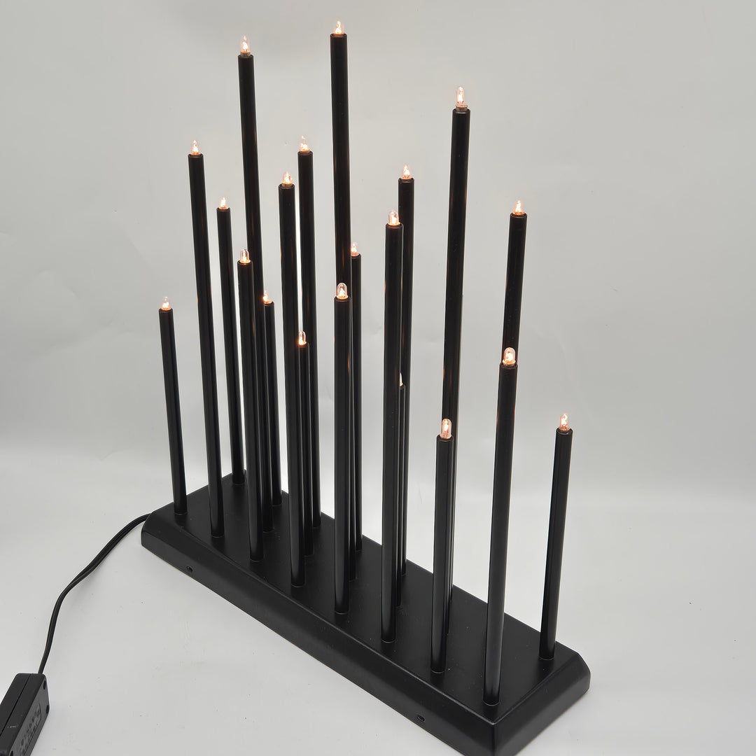 Elegant elektrisk ljusstake i svart metall