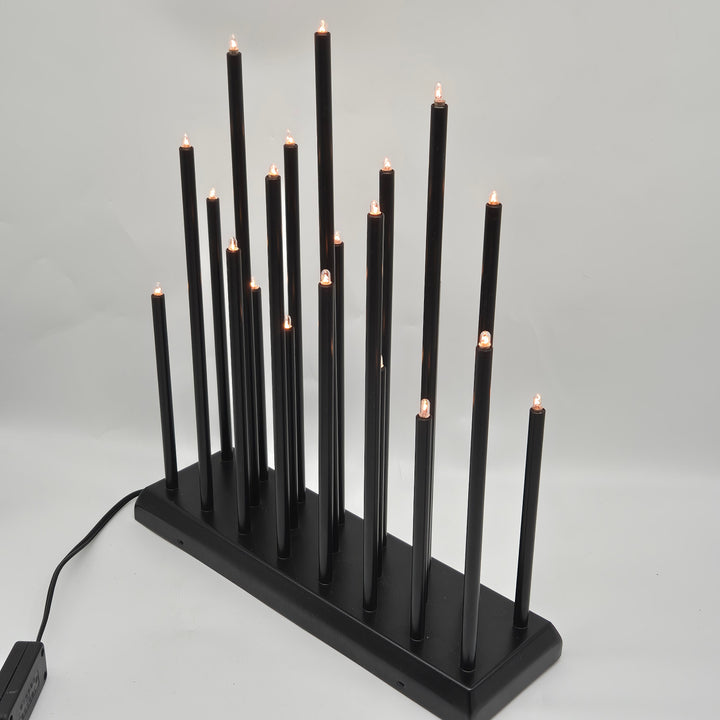 Elegant elektrisk ljusstake i svart metall
