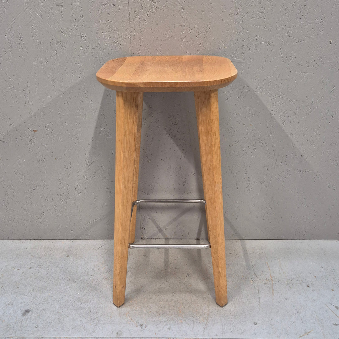 Retro tripod pall i trä och metall