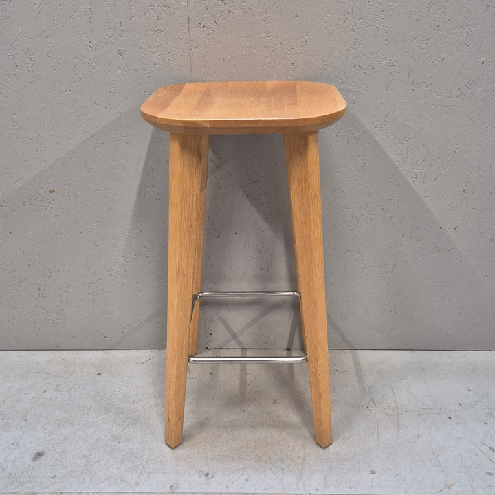 Retro tripod pall i trä och metall