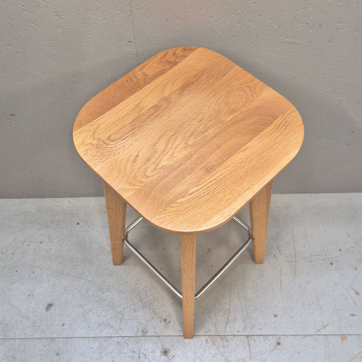 Retro tripod pall i trä och metall