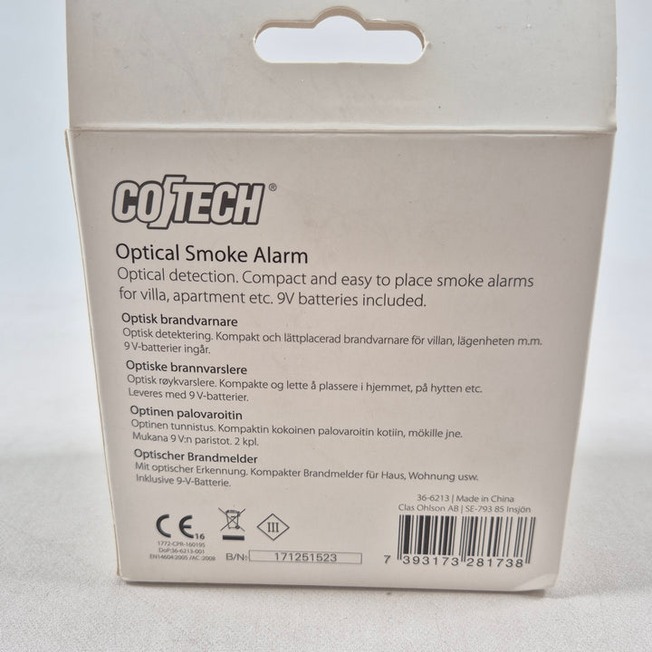 Optiskt brandlarm 2-pack från CO Tech