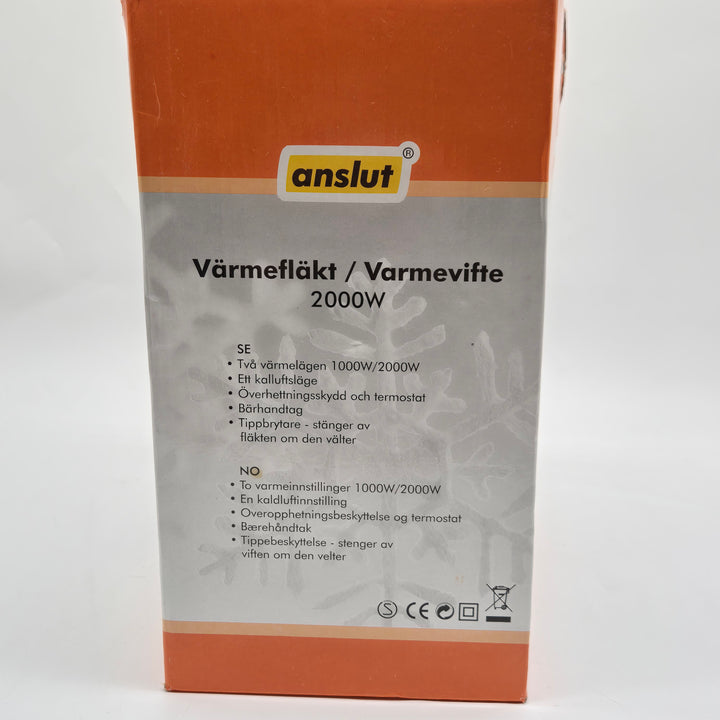 Anslut Värmefläkt 2000W med Termostat