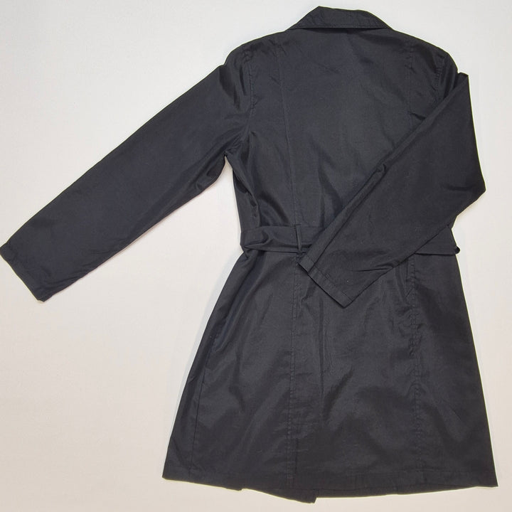 Elegant svart damtrenchcoat i syntetfiber, M