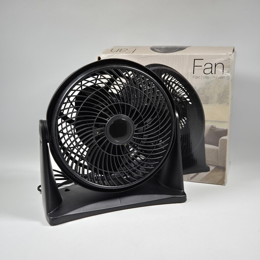 Kompakt och kraftfull svart bordsfläkt - Homy Secondhand Online