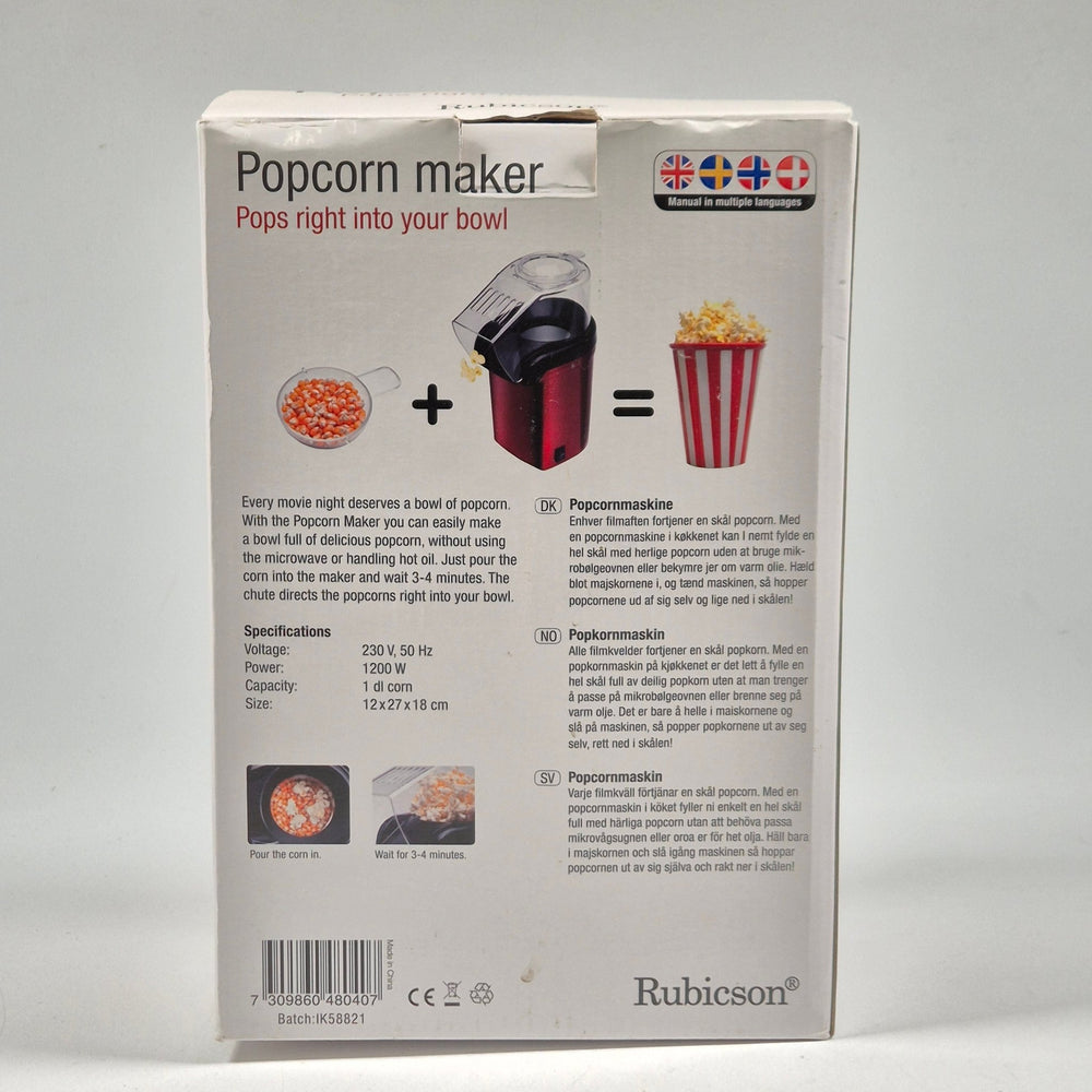 Rubicon Snabb Popcorn Maker 1200W - Homy Secondhand Online