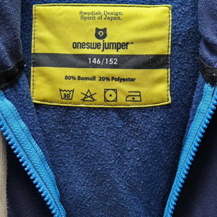 Marinblå one - piece med huva för vardag och fritid - Homy Secondhand Online