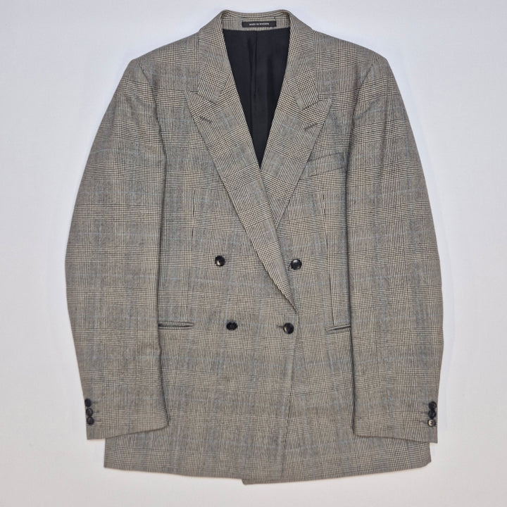 Elegant grårutig kostym i ullblandning - Homy Secondhand Online