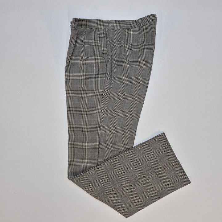 Elegant grårutig kostym i ullblandning - Homy Secondhand Online