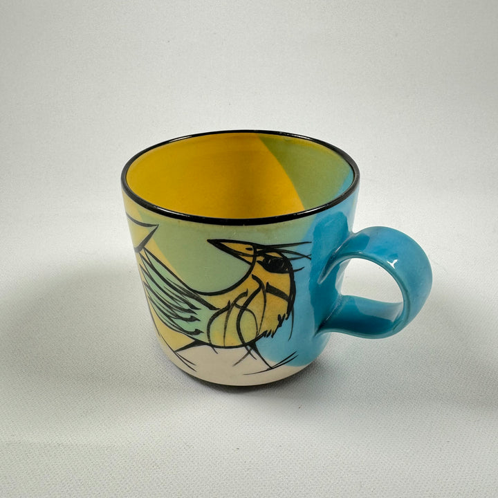 Handmålad Keramikmugg – Fågelmotiv av Lady K