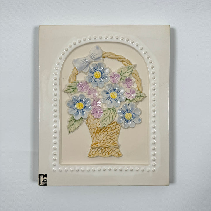Dekorativ Keramikplatta med Blomstermotiv