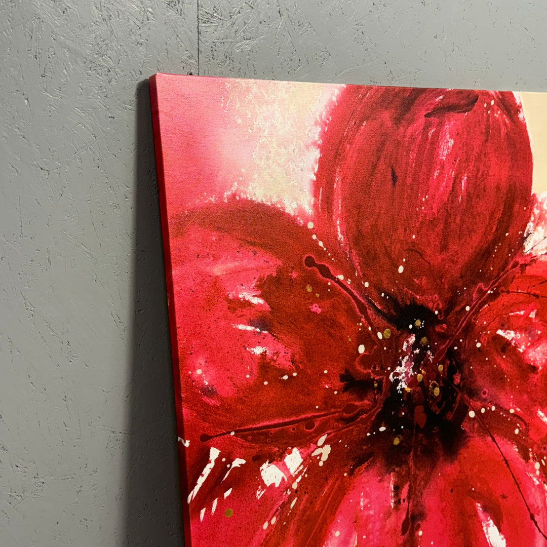 Röd Blomma - Canvas Tavla