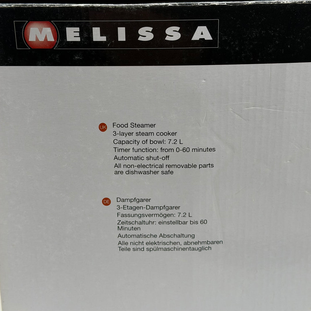 Melissa ångkokare med tre nivåer, elegant design