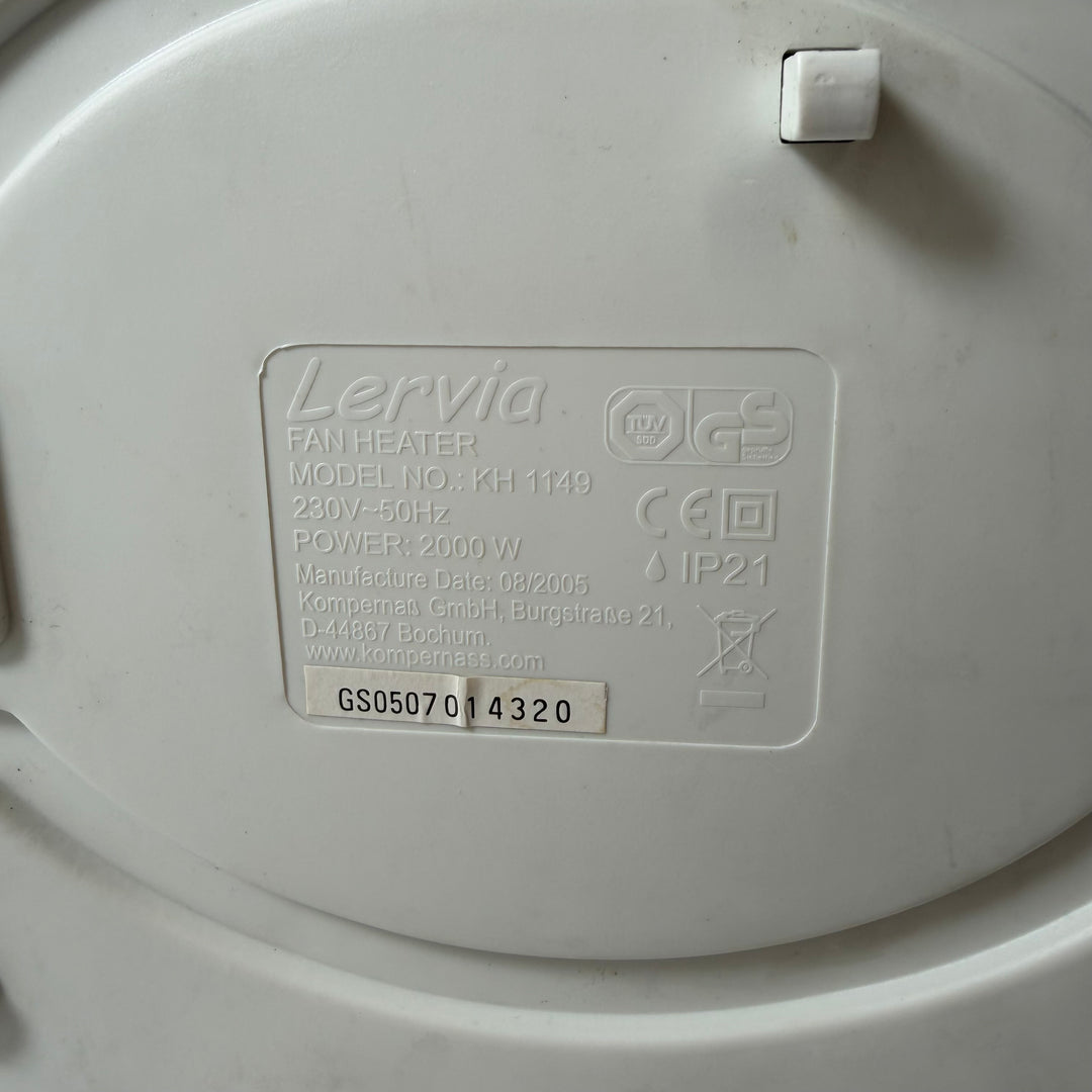 Lervia fläktvärmare KH 1149, kompakt effektiv