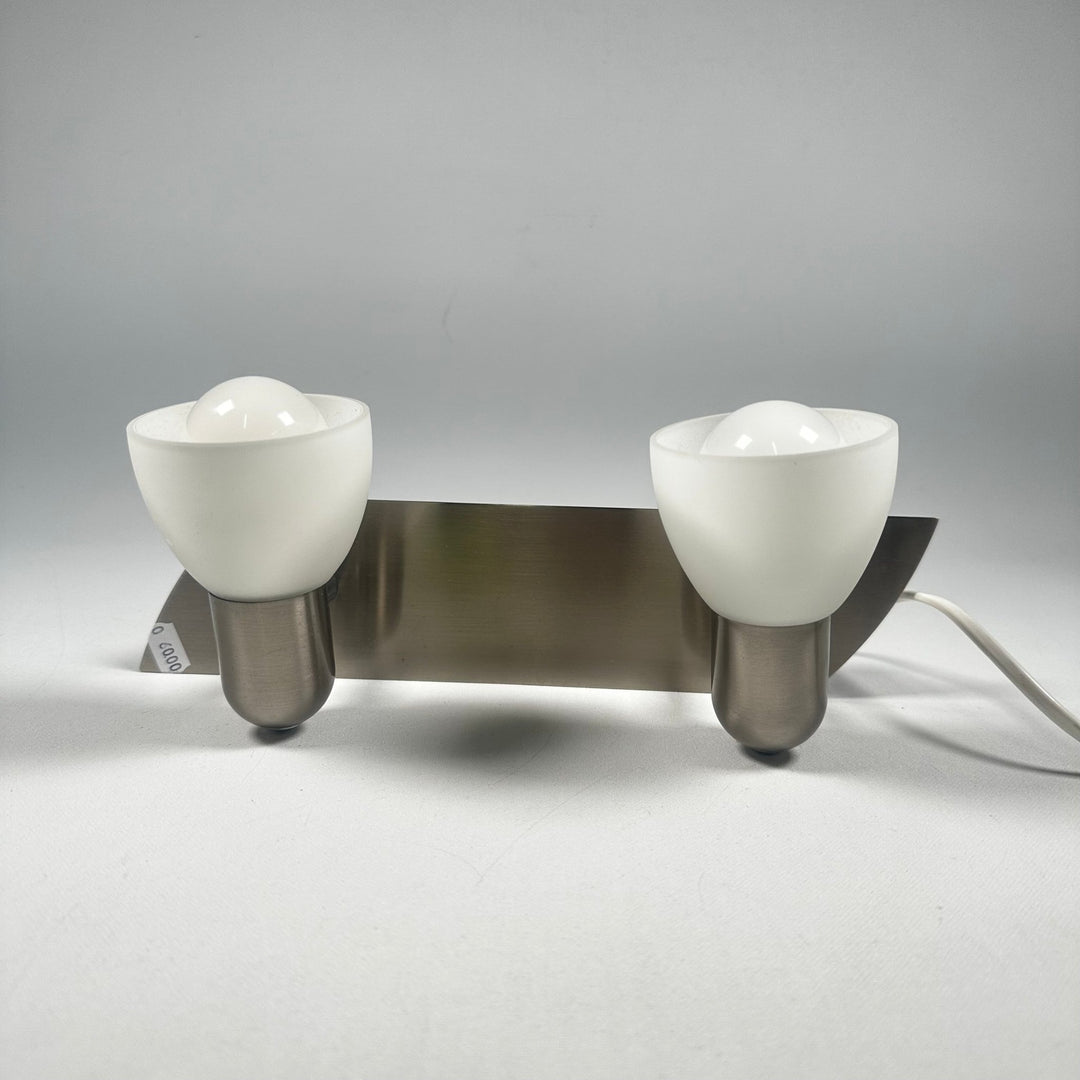 Dubbel Vägglampa i Rostfritt Stål - Homy Secondhand Online