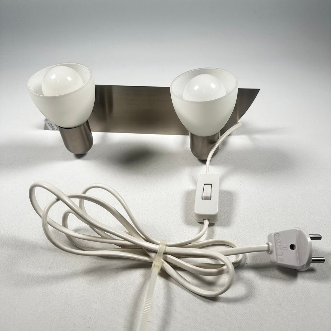 Dubbel Vägglampa i Rostfritt Stål - Homy Secondhand Online