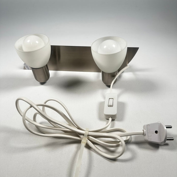 Dubbel Vägglampa i Rostfritt Stål - Homy Secondhand Online