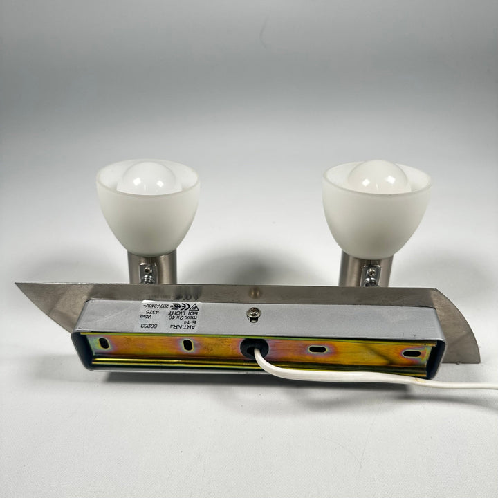 Dubbel Vägglampa i Rostfritt Stål - Homy Secondhand Online