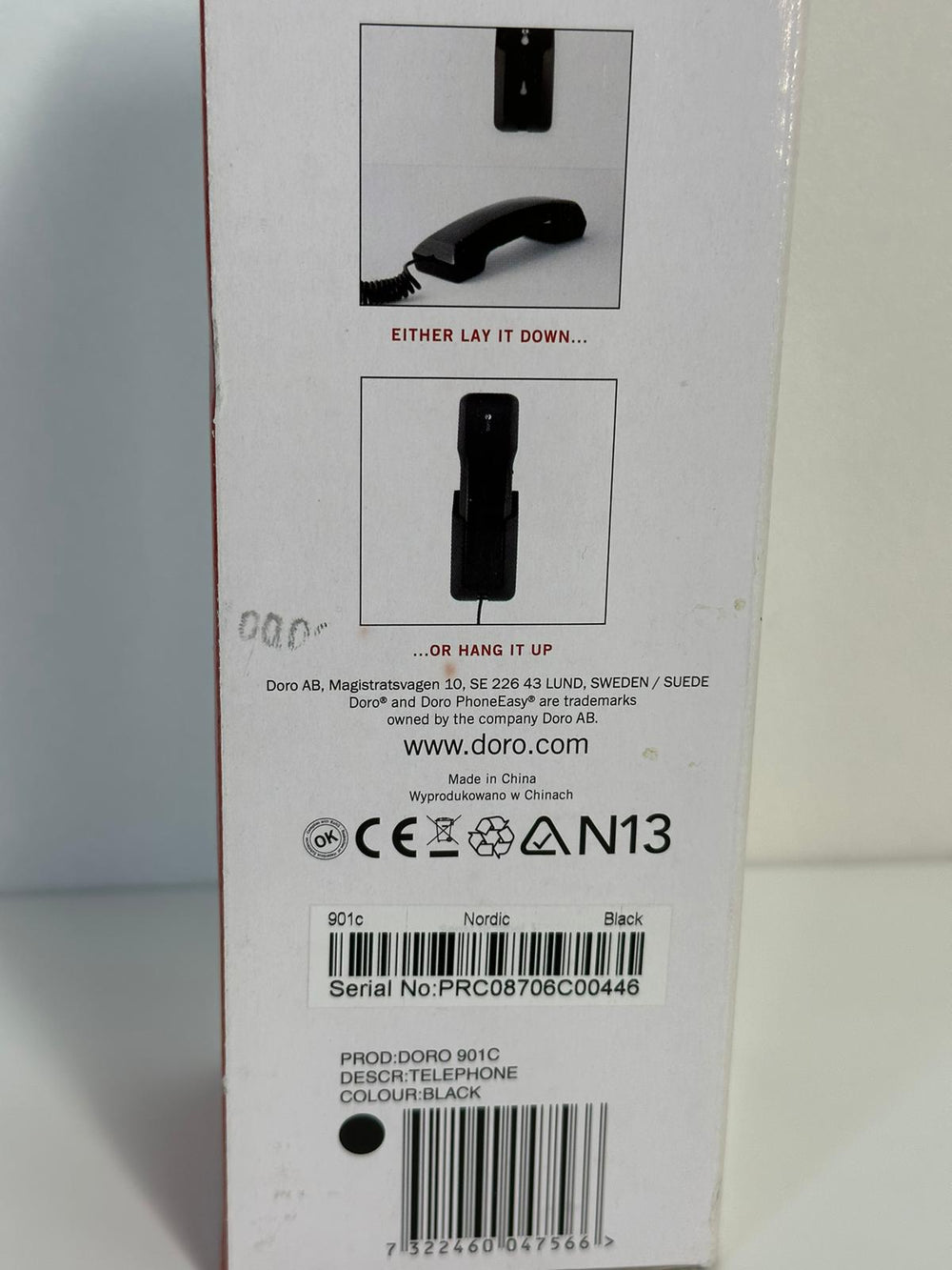 Doro 901C Svart Enkel Trådbunden Telefon - Homy Secondhand Online