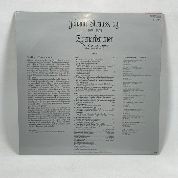 Klassisk Operettvinyl Zigenarbaronen Retro EMI