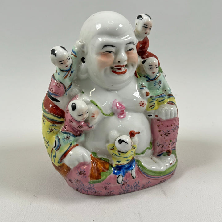Färgglad Keramik Buddha med Lekfulla Barn - Homy Secondhand Online