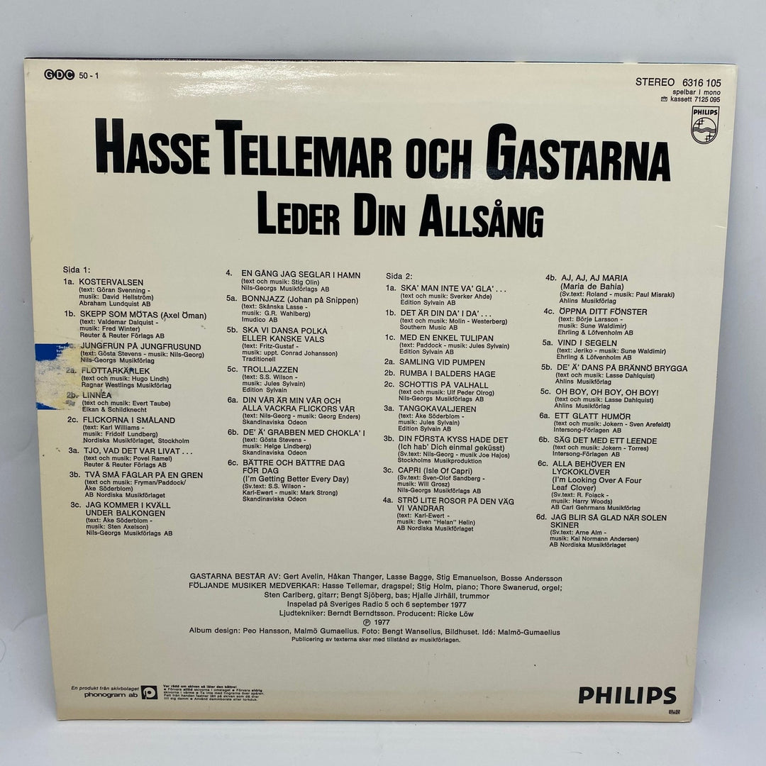 Hasse Tellemar Vinylskiva - Nostalgisk Allsångsmusik - Homy Secondhand Online