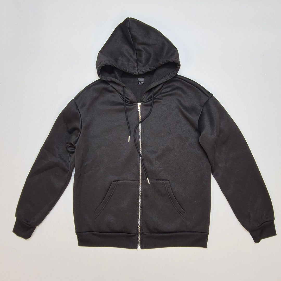 Svart H&M hoodietröja med dragkedja