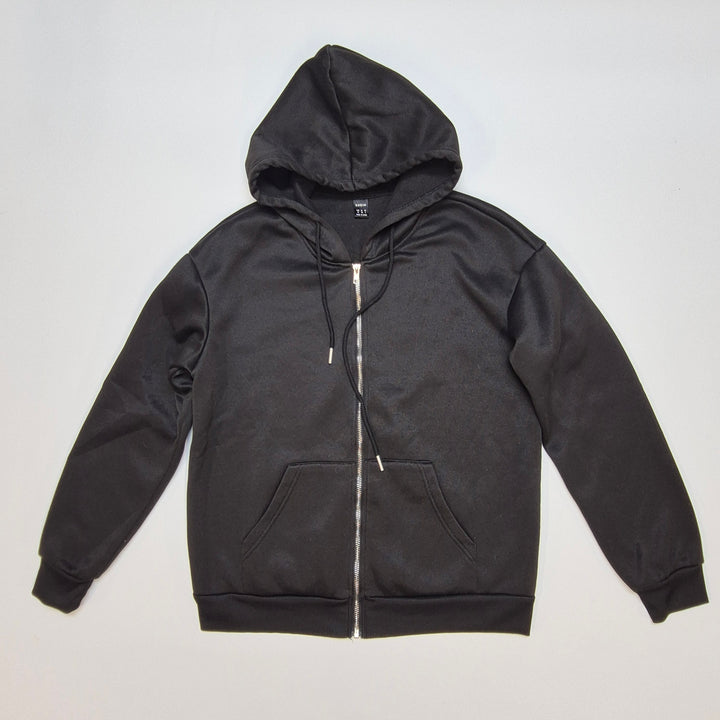 Svart H&M hoodietröja med dragkedja