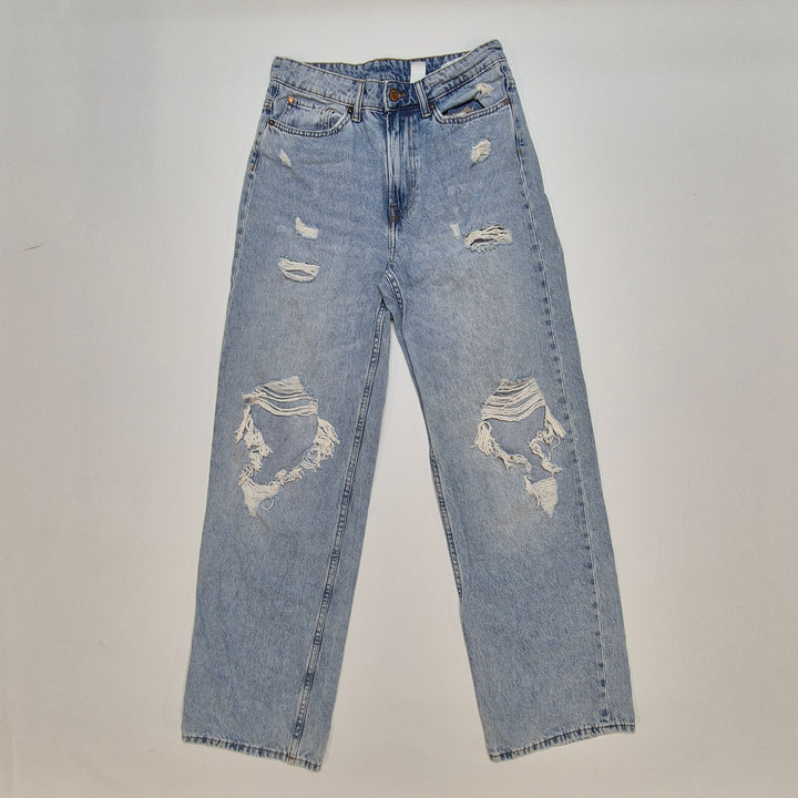 Trendiga högmidjade loose fit-jeans i denim