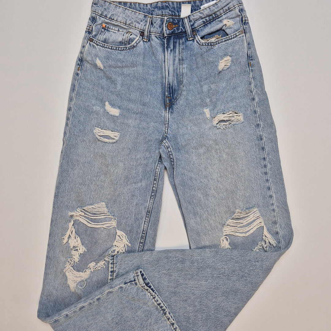 Trendiga högmidjade loose fit-jeans i denim