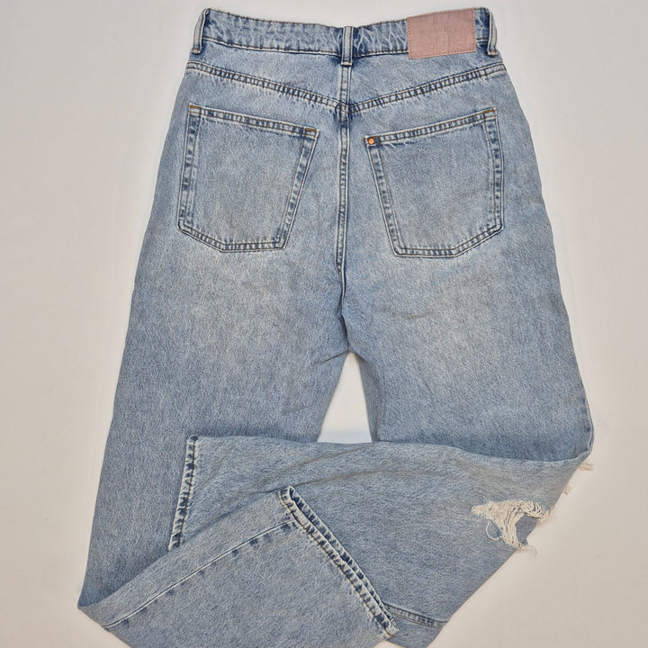 Trendiga högmidjade loose fit-jeans i denim