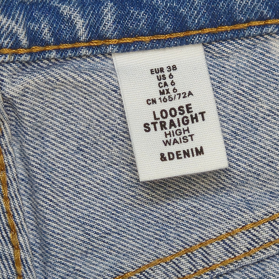 Trendiga högmidjade loose fit-jeans i denim