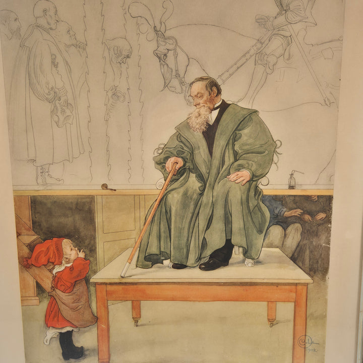 Antik inramad illustration med barnmotiv