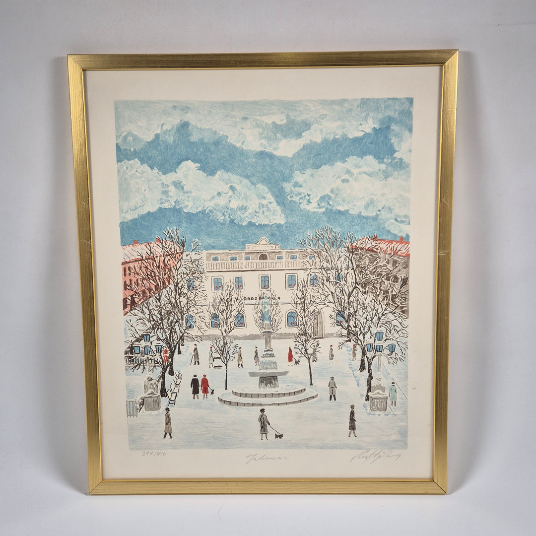 Inramad vintage tavla med stadsmotiv