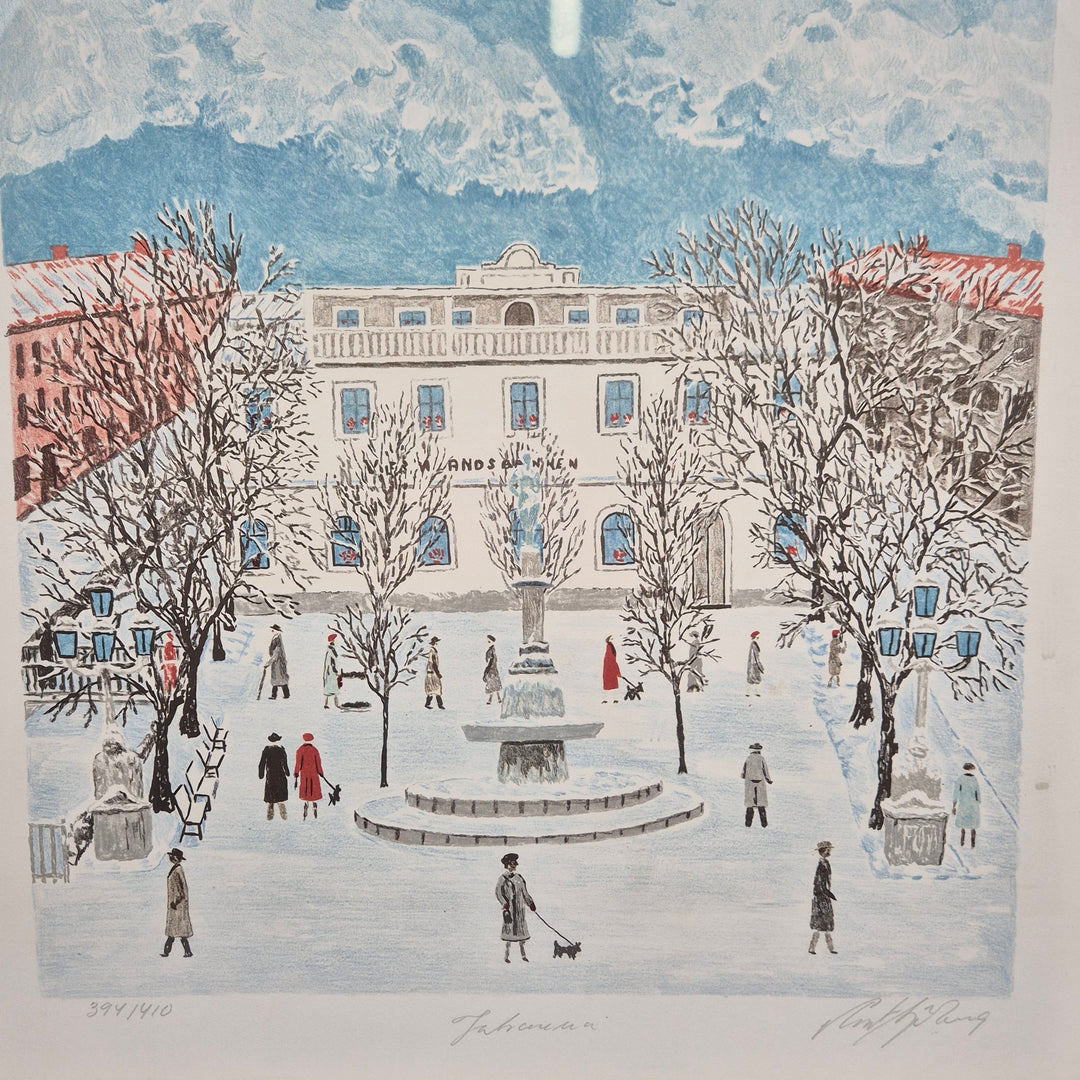 Inramad vintage tavla med stadsmotiv