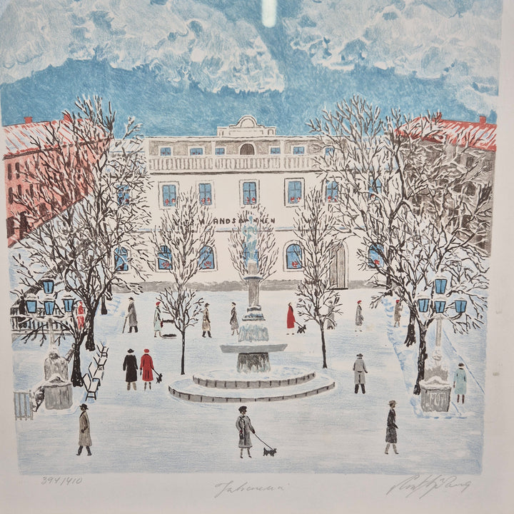 Inramad vintage tavla med stadsmotiv