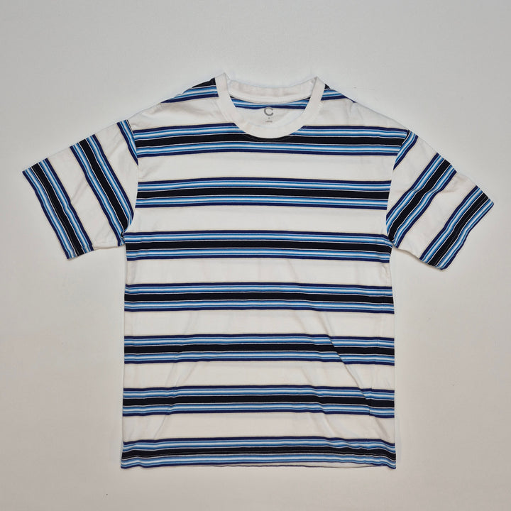 Champion randig retro t-shirt vit blå