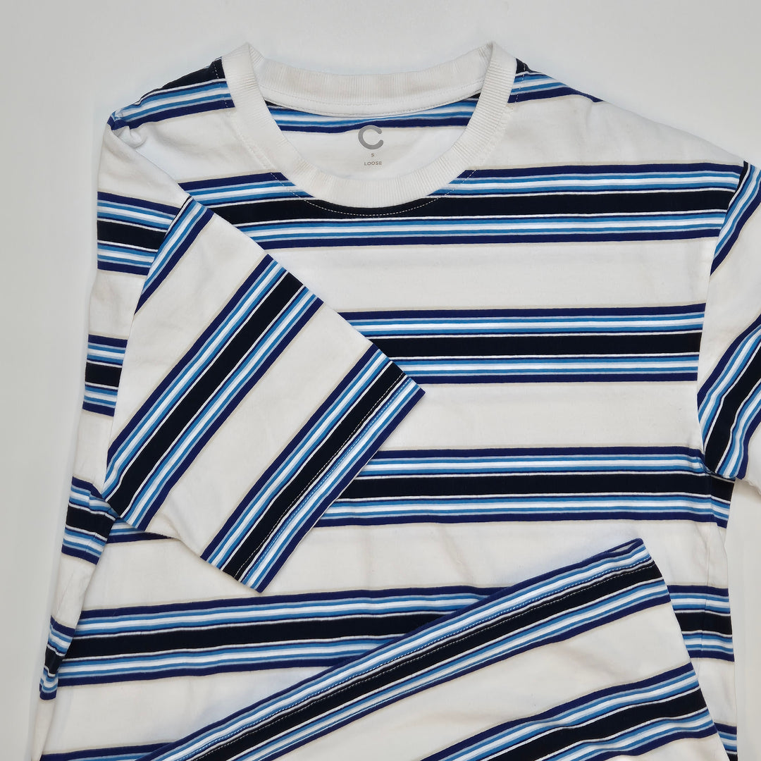 Champion randig retro t-shirt vit blå