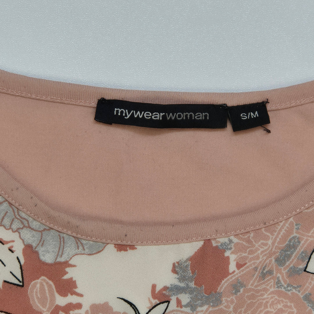 Blommig t-shirt Mywear Woman rosa grå