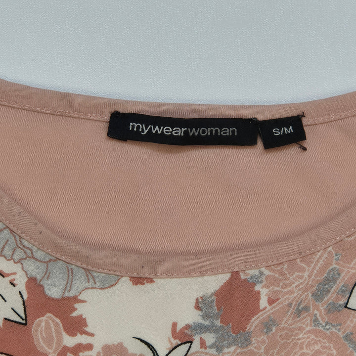 Blommig t-shirt Mywear Woman rosa grå