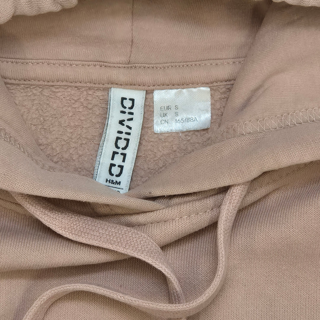 H&M Hoodie Dämpad Rosa Bomullsblandning S