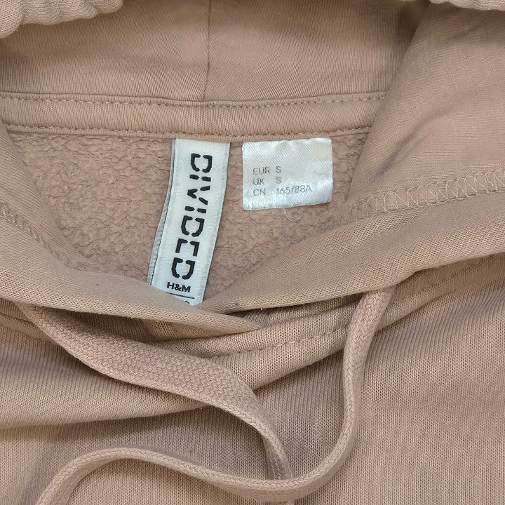 H&M Hoodie Dämpad Rosa Bomullsblandning S