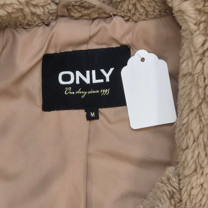 Beige teddyjacka från Only, dam