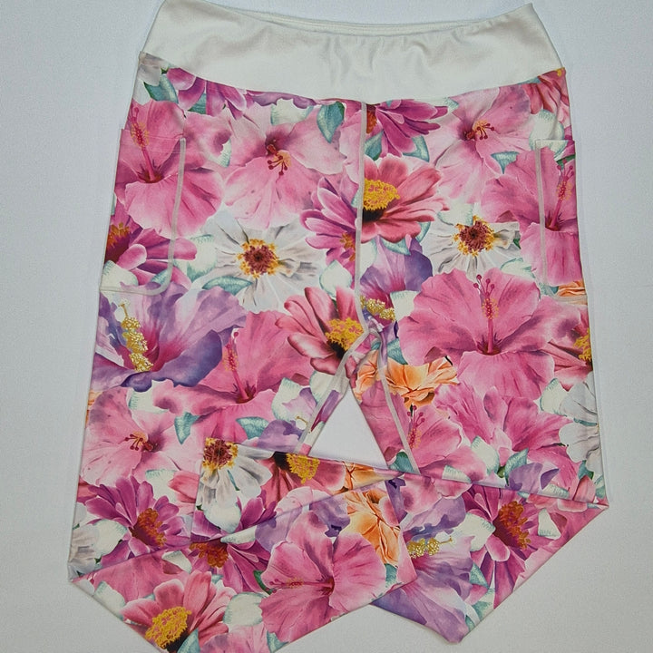 Färgglada leggings med blommönster i stretchmaterial