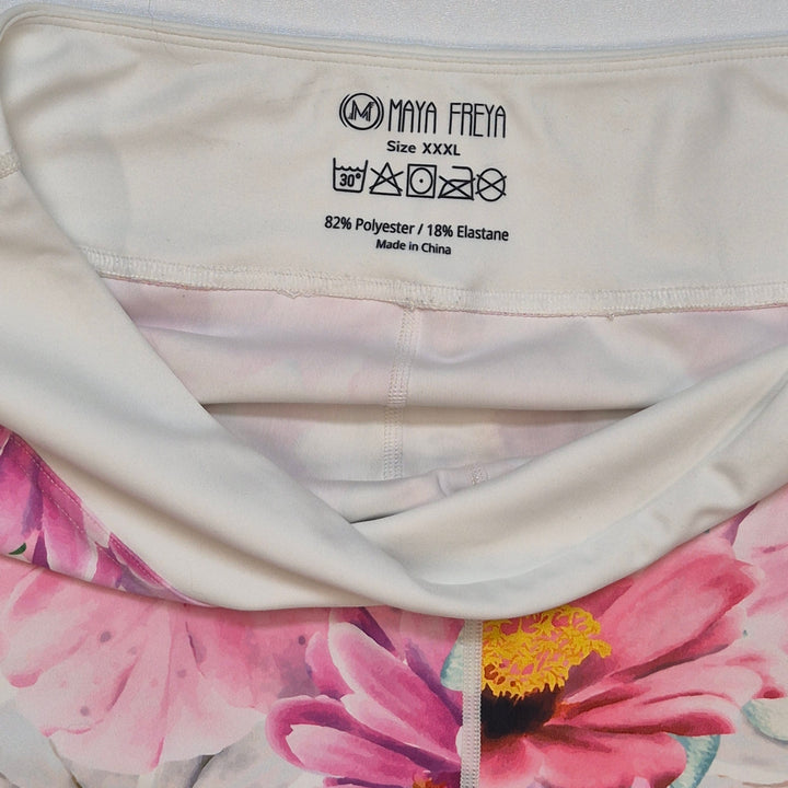 Färgglada leggings med blommönster i stretchmaterial
