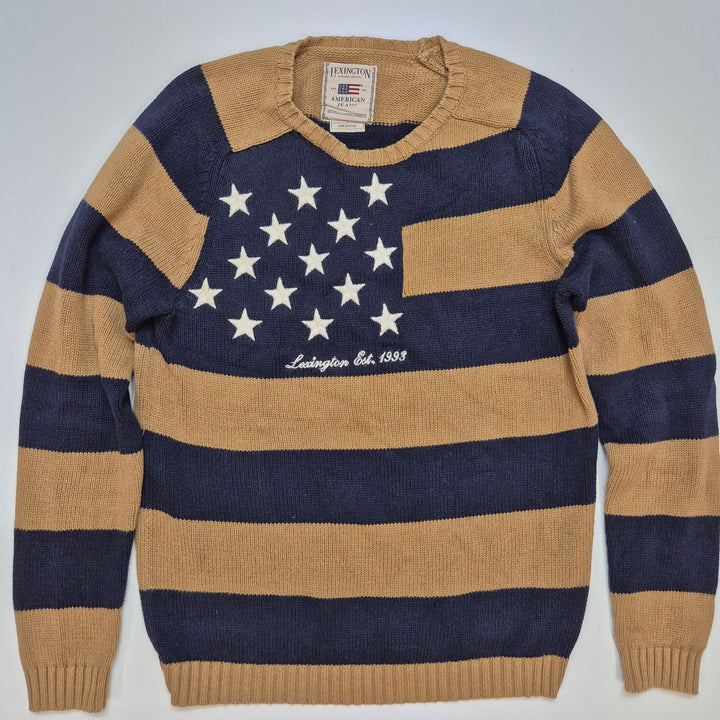 Lexington Amerikansk Flagga Tröja Marinblå och Beige