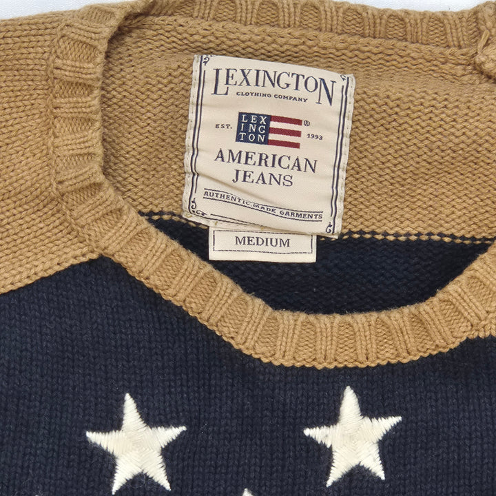 Lexington Amerikansk Flagga Tröja Marinblå och Beige