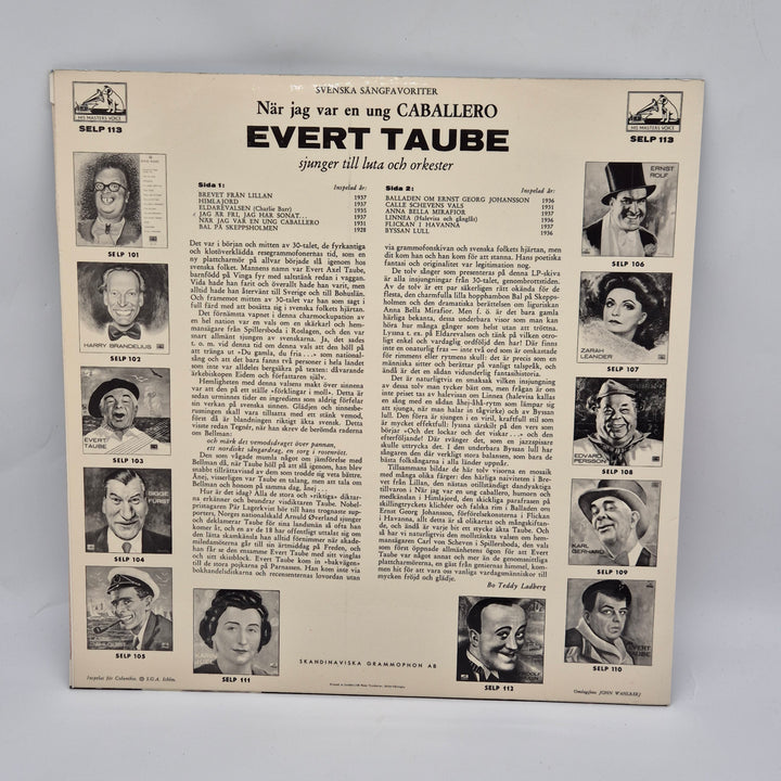 Evert Taube Vinyl När jag var en ung Caballero Retro